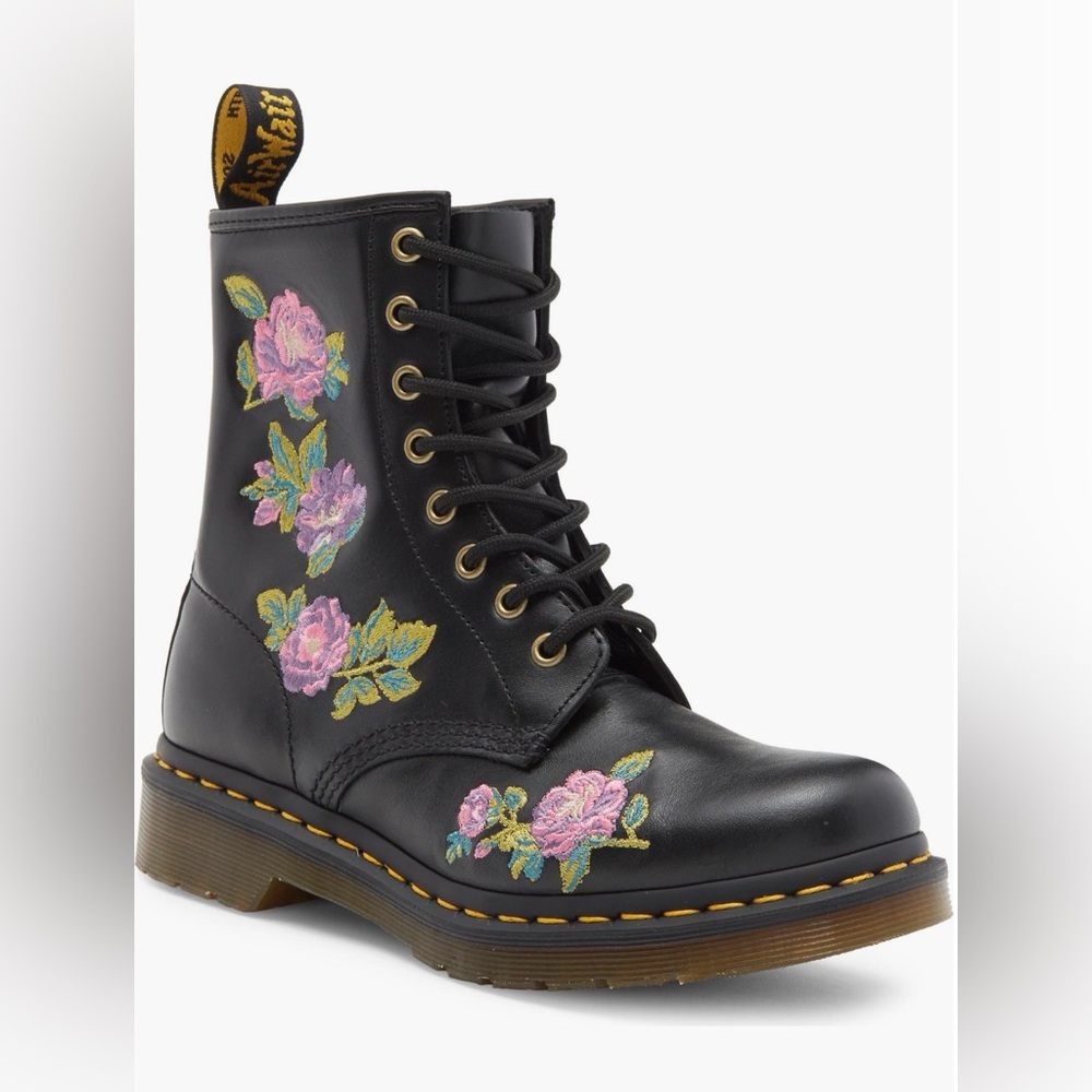 New Dr. Martens 1460 Vonda II Flower Embroidered Boot